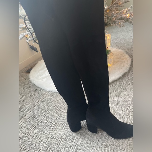 Stuart Weitzman Tieland Over the Knee Boots in Black Suede - Picture 4 of 7